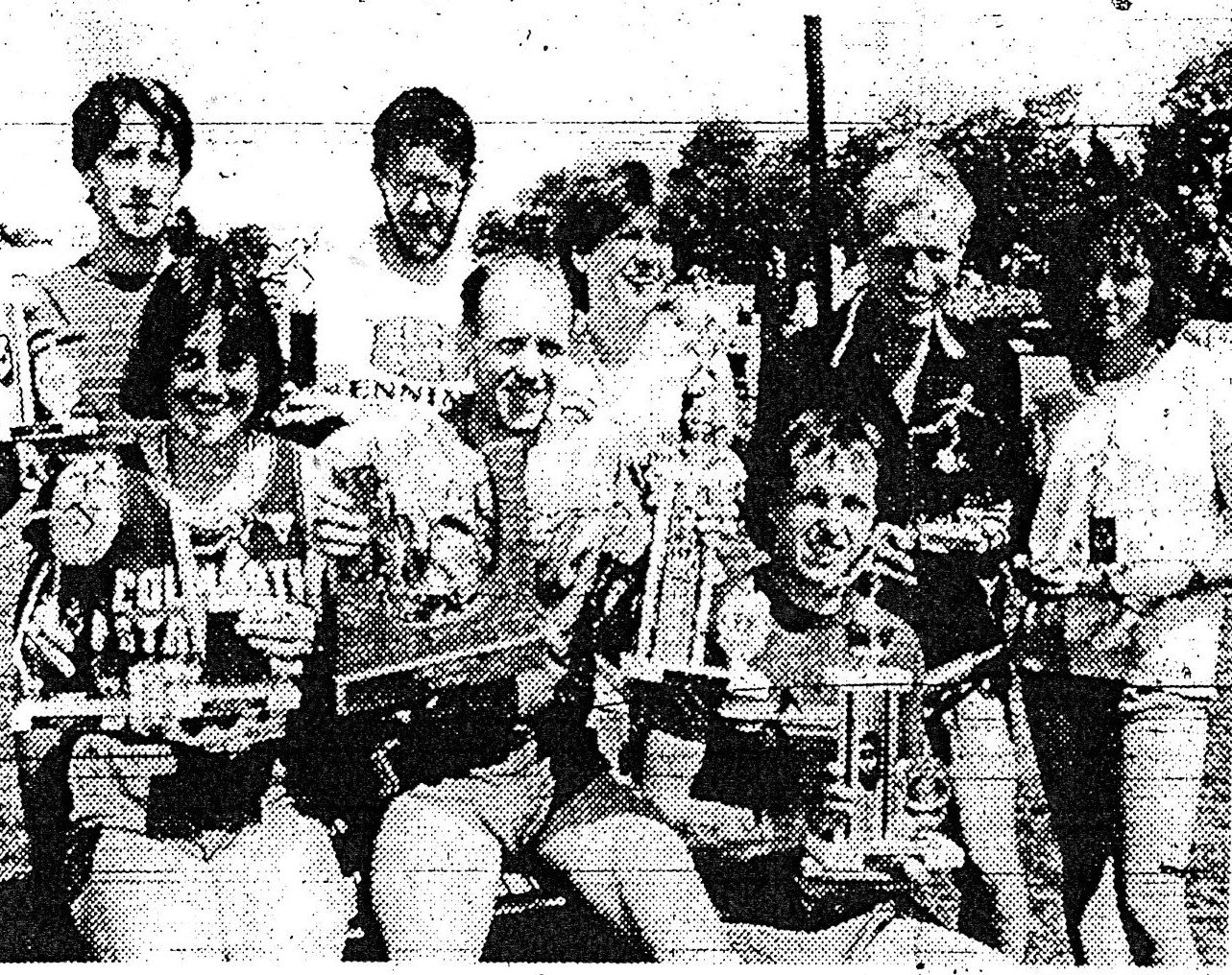 Pictured are the winners of the Wirral Charities Marathon; left to right, front: Su Hall (1st Lady and 1st Lady Veteran), Harry Clague (winner), and Ian Corrin (second). Back Steve Bullock (third), John Cottrell (first veteran), Pat Fenn (second lady), B. Woolford (second veteran), and L. Shaw (third lady).