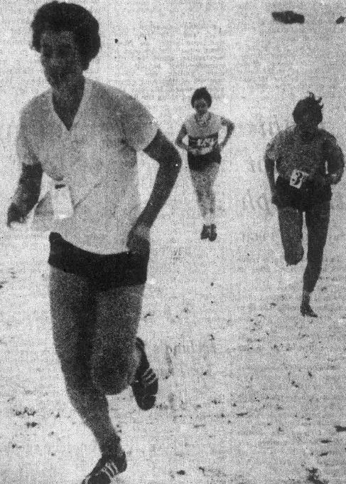 Barbara Banks on her way to victory in the Northern Women's League Cross-Country Race at Rochdale