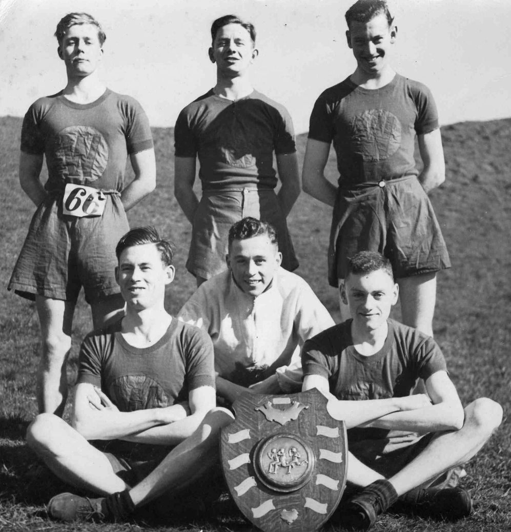 Photograph taken in Harrison Park by Ramsey Hewson

Junior team (under 21) winners of the Liverpool and District CC Championships on 4 March 1939.
Back row L-R.	Page Watson, Noel Marples, Gordon Andrew

Front row L-R:	Jim Rimmer, Donald Grisdale, Alf Clough
Page Watson was awarded the George Medal

Noel Marples won the Club Championship in 1939 Donald Grisdale was killed in the war
Alf Clough was wounded in the war.