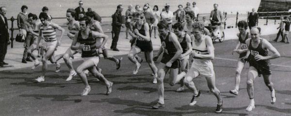 New Brighton Relay Race as part of the Wirral Festival of Sport (Len Durkin is extreme right and spectating Ramsey Hewson extreme left)