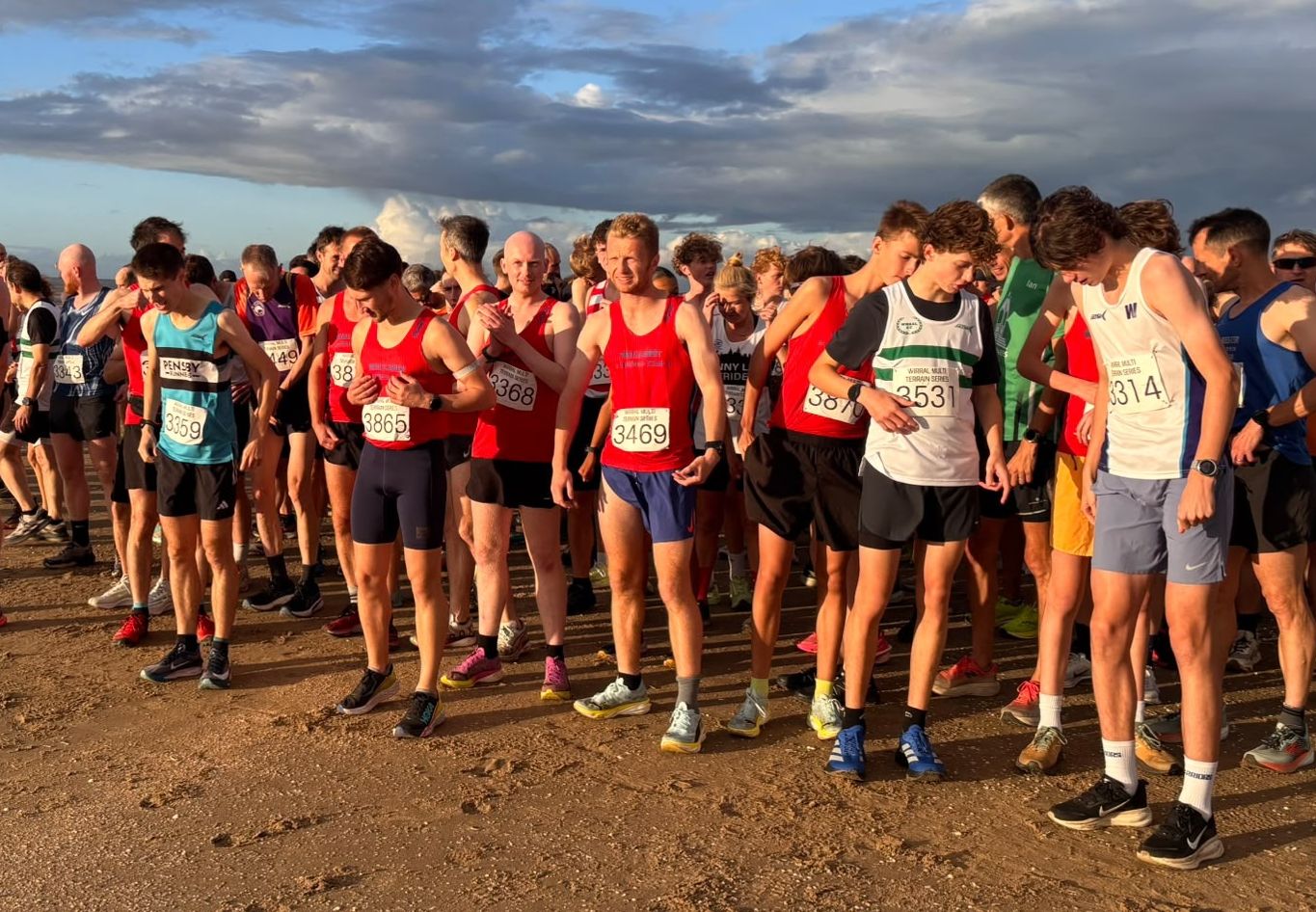 Runners wait for the start