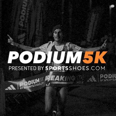 Podium 5k supported by sportshoes.com badge